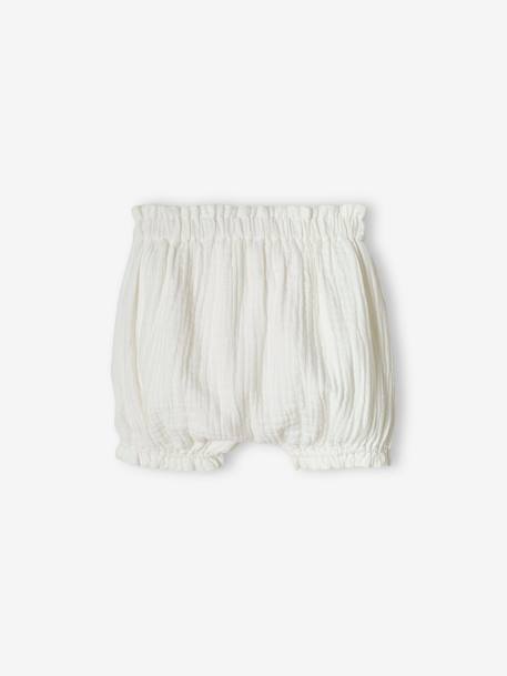 Lot de 2 bloomers bébé en gaze de coton blanc 4 - vertbaudet enfant 