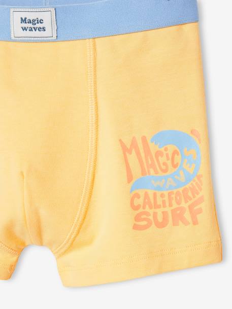 Lot de 5 boxers stretch garçon 'surf' jaune pâle 9 - vertbaudet enfant 