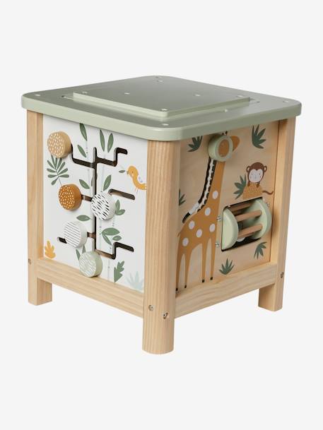 Grand cube d'activités en bois FSC® Beige LOVELY FARM+Les amis de la forêt+rose+Tanzanie 37 - vertbaudet enfant 