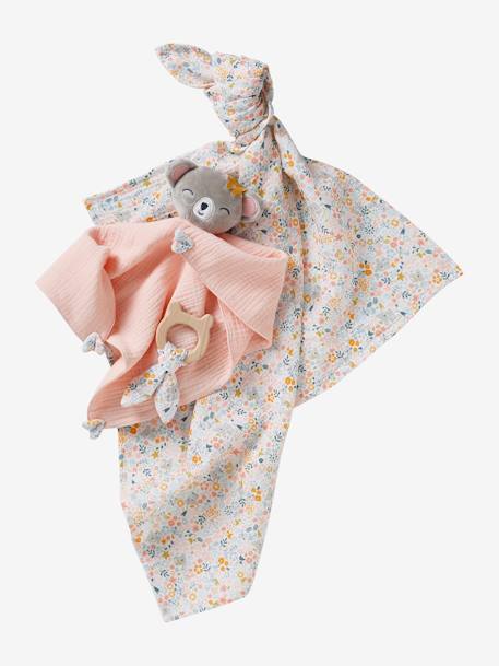 Coffret cadeau 3 pièces : lange + doudou personnalisable + hochet bleu+Koala 8 - vertbaudet enfant 