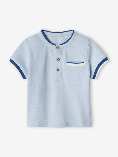 Polo bébé en maille piquée bleu ciel 1 - vertbaudet enfant 