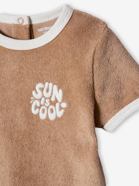 Ensemble en éponge bébé T-shirt + short taupe 7 - vertbaudet enfant 