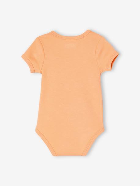 Lot de 3 bodies manches courtes bébé emmanchure américaine abricot poudré 6 - vertbaudet enfant 