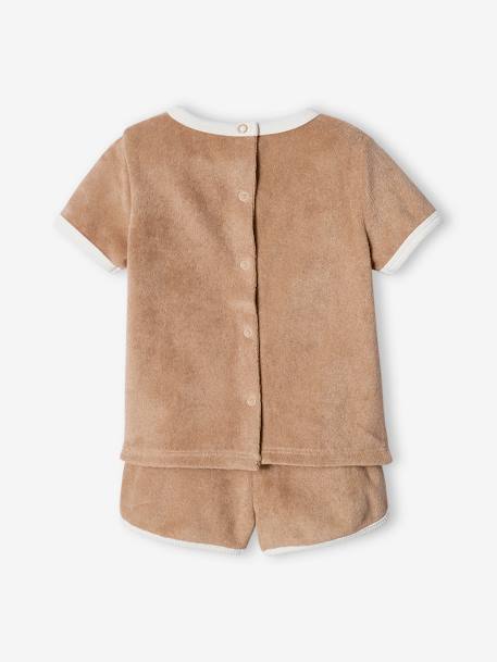 Ensemble en éponge bébé T-shirt + short taupe 6 - vertbaudet enfant 