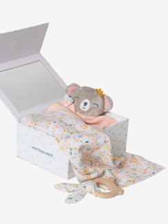 Coffret cadeau 3 pièces : lange + doudou personnalisable + hochet  - vertbaudet enfant