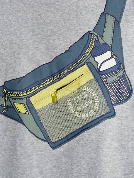 T-shirt sac banane trompe l'oeil garçon avec poche zippée gris chiné 5 - vertbaudet enfant 