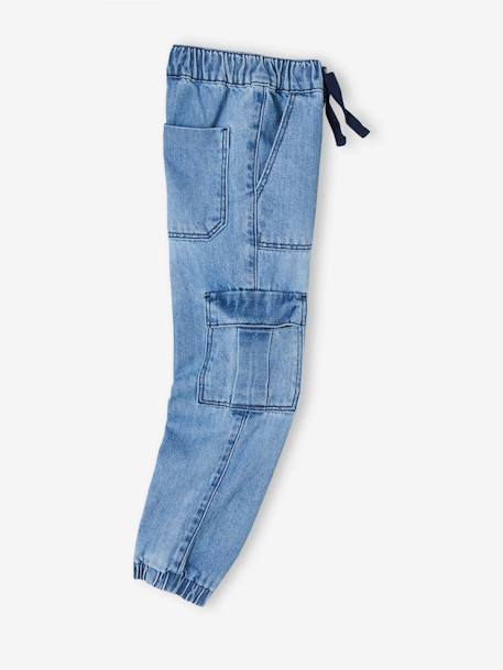 Pantalon battle denim garçon facile à enfiler double stone+stone 9 - vertbaudet enfant 