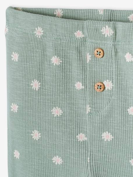 Legging bébé en maille côtelée beige imprimé+vert sauge 6 - vertbaudet enfant 