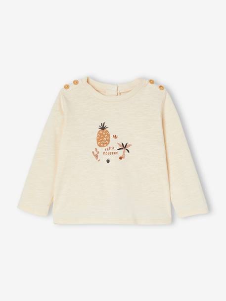 T-shirt bébé en coton flammé écru 1 - vertbaudet enfant 