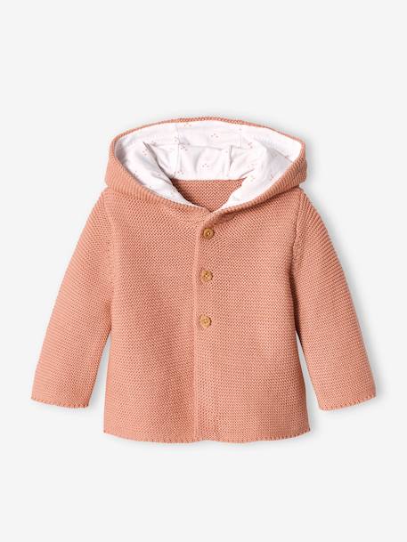 Ensemble naissance 3 pièces en point mousse beige chiné+marine+rose poudré+vert d'eau 21 - vertbaudet enfant 