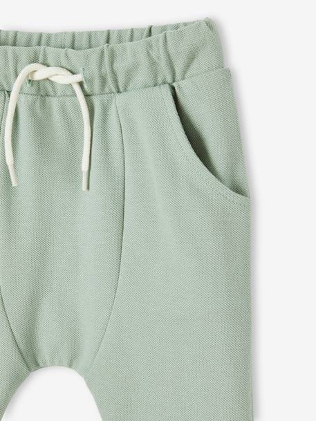 Pantalon bébé en maille piquée marron+vert d'eau 6 - vertbaudet enfant 