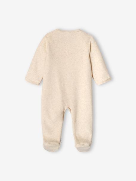 Dors-bien en velours bébé ouverture devant beige chiné 2 - vertbaudet enfant 