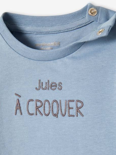 Tee-shirt personnalisable bébé manches longues bleu ciel 2 - vertbaudet enfant 