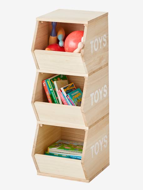 Meuble vertical 3 bacs Toys bois 1 - vertbaudet enfant 