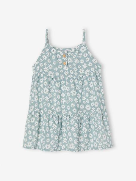 Robe fluide bébé à volants bleu grisé 1 - vertbaudet enfant 