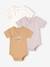 Lot de 3 bodies manches courtes bébé ouverture naissance lilas 1 - vertbaudet enfant 