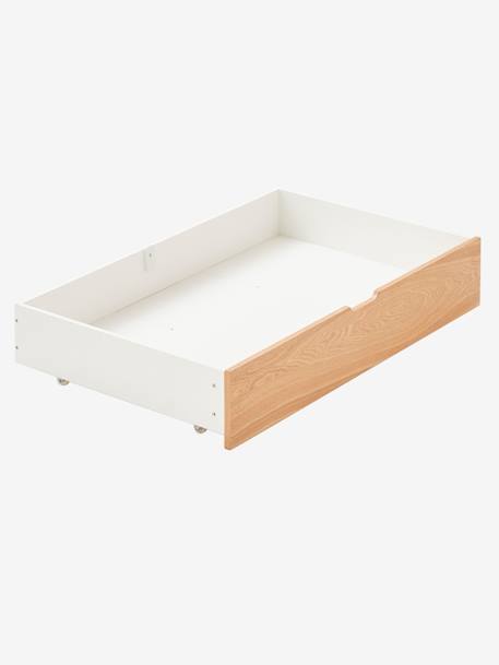 Tiroir de rangement lit bébé LIGNE CONFETTI blanc/bois 1 - vertbaudet enfant 