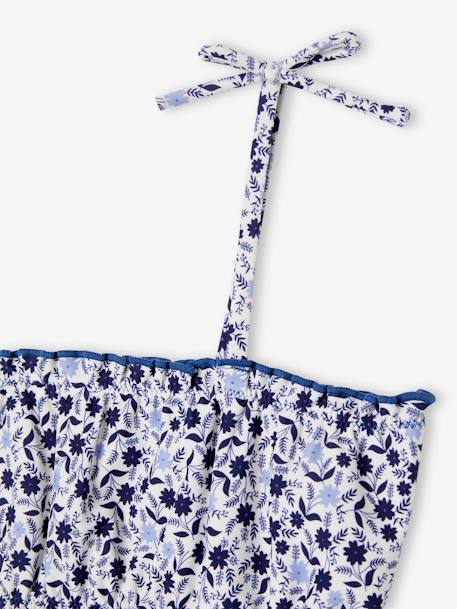 Maillot de bain 2 pièces fleuri fille bleu 4 - vertbaudet enfant 