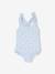 Maillot de bain 1 pièce bébé fille réversible vichy/rayures et fleurs bleu ciel 1 - vertbaudet enfant 