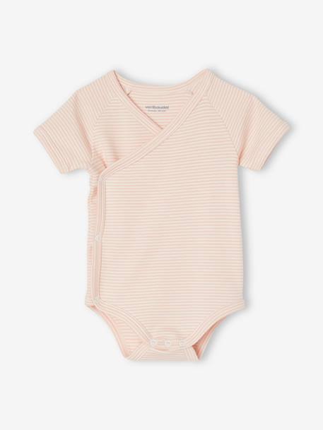 Lot de 5 bodies manches courtes bébé ouverture naissance rose pâle 5 - vertbaudet enfant 