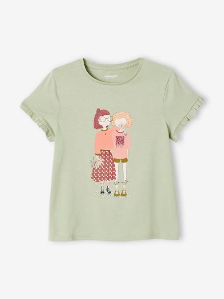 Fille-T-shirt, sous-pull-Tee-shirt "Egérie" fille manches courtes volantées