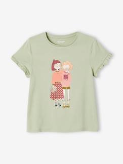 Tee-shirt "Egérie" fille manches courtes volantées  - vertbaudet enfant