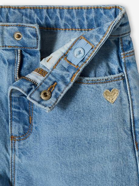 Jean large fille bas effiloché bleu ciel+bleu jean+denim bleached+denim gris+stone 19 - vertbaudet enfant 