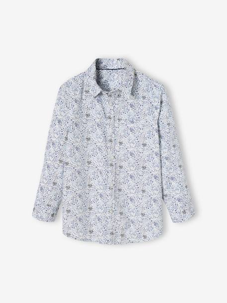 Chemise à fleurs et son noeud papillon garçon bleu imprimé+vert imprimé 3 - vertbaudet enfant 