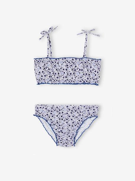 Maillot de bain 2 pièces fleuri fille bleu 2 - vertbaudet enfant 