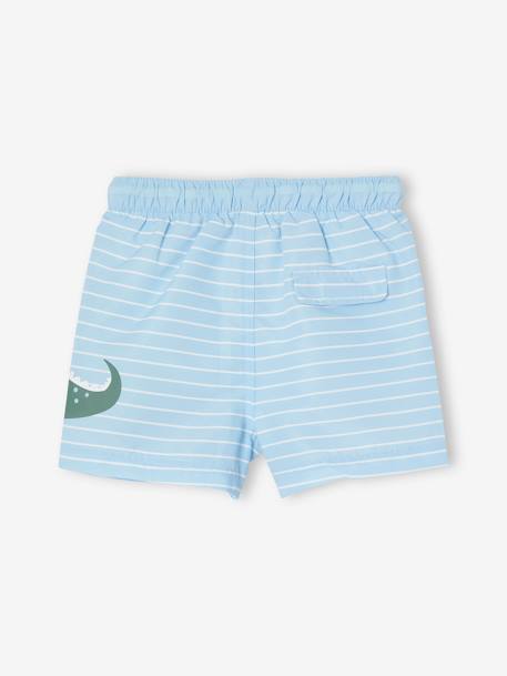 Short de bain imprimé croco bébé garçon rayé bleu 2 - vertbaudet enfant 