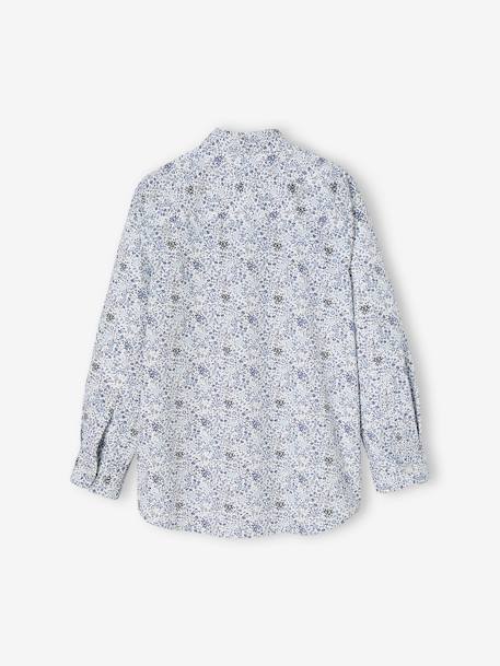 Chemise à fleurs et son noeud papillon garçon bleu imprimé+vert imprimé 5 - vertbaudet enfant 