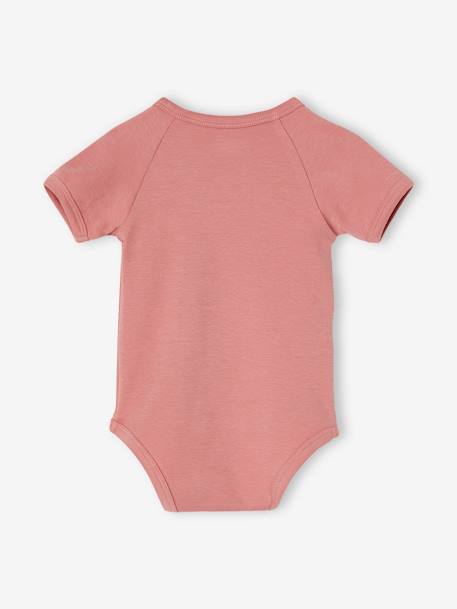 Lot de 5 bodies manches courtes bébé ouverture naissance rose pâle 9 - vertbaudet enfant 