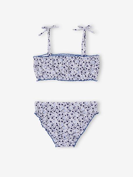 Maillot de bain 2 pièces fleuri fille bleu 3 - vertbaudet enfant 