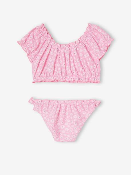 Maillot de bain 2 pièces marguerites fille rose 2 - vertbaudet enfant 