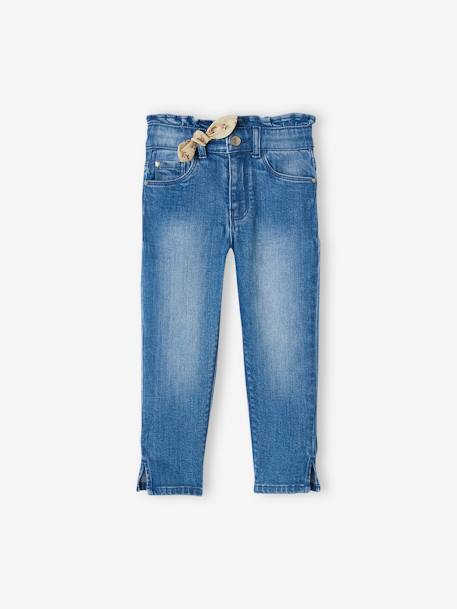 Pantacourt denim à noeud fille  - vertbaudet enfant