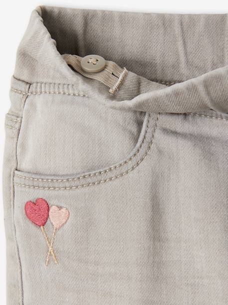 Tregging en molleton effet denim fille denim gris+double stone+stone 4 - vertbaudet enfant 