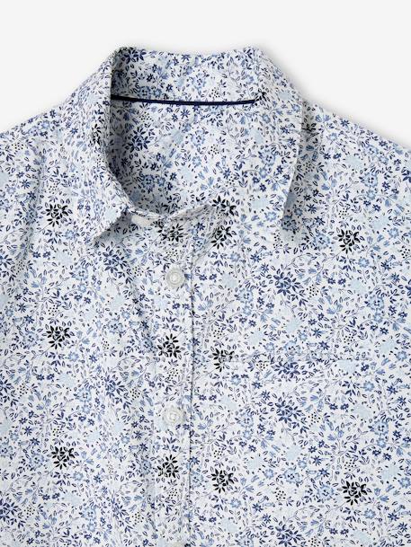 Chemise à fleurs et son noeud papillon garçon bleu imprimé+vert imprimé 6 - vertbaudet enfant 