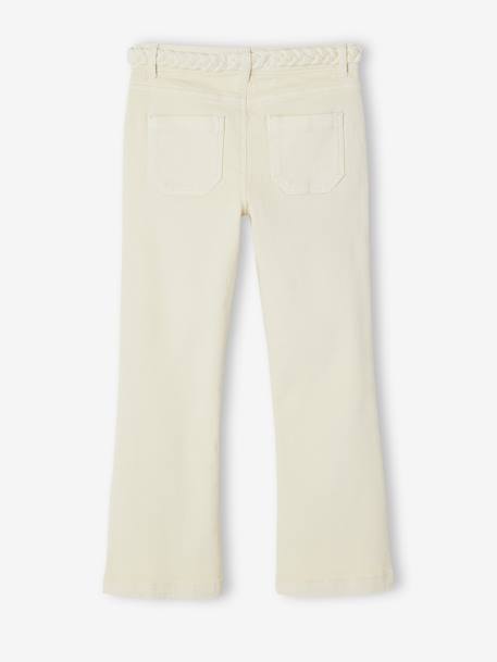 Pantalon flare fille ceinture tressée fantaisie écru 5 - vertbaudet enfant 