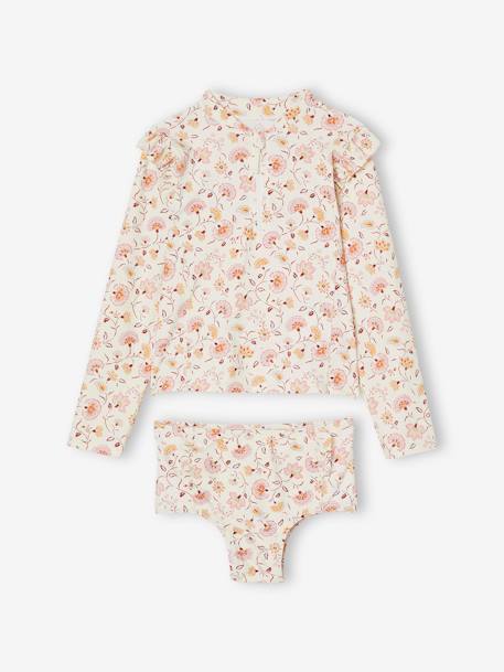 Ensemble de bain fille T-shirt anti-UV + shorty écru 3 - vertbaudet enfant 