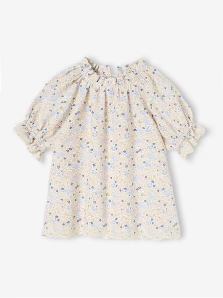 Blouse à fleurs fille détails en broderie anglaise écru 4 - vertbaudet enfant 