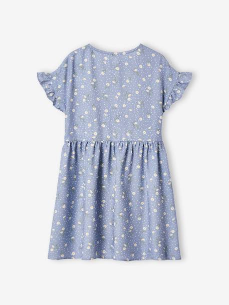 Robe boutonnée à fleurs fille bleu+bleu azur+écru+marine 5 - vertbaudet enfant 