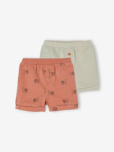 Lot de 2 shorts en molleton bébé bleu roi+vert d'eau 6 - vertbaudet enfant 