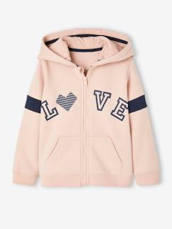 Tous nos sweats-Sweat zippé à capuche sport "Love"  fille