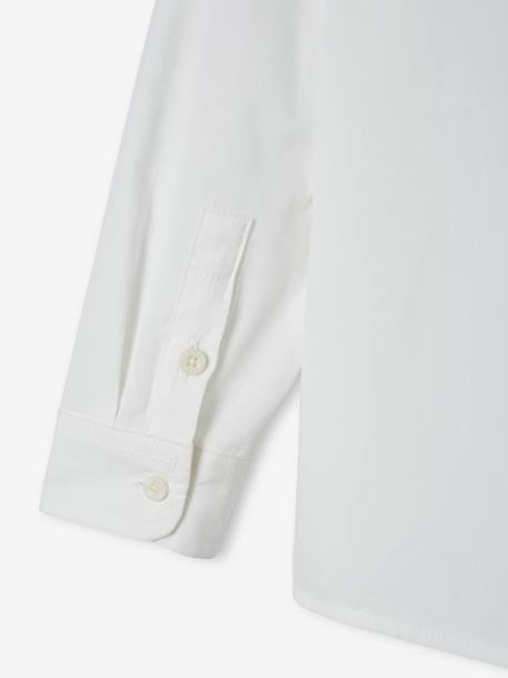 Chemise blanche en popeline manches longues garçon blanc 4 - vertbaudet enfant 