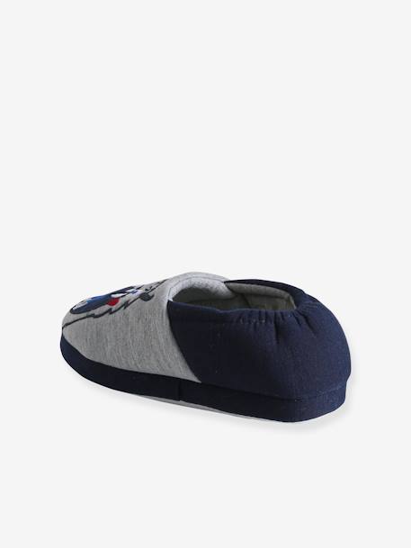 Chaussons intérieur velours enfant monstre gris chiné 4 - vertbaudet enfant 