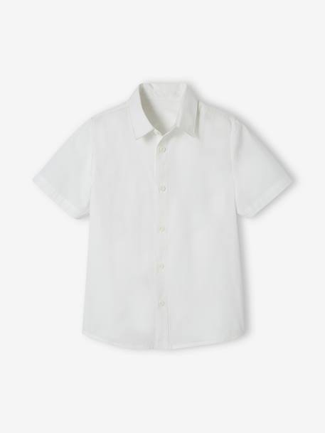 Chemise unie manches courtes garçon blanc 1 - vertbaudet enfant 