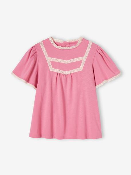 T-shirt blouse fille détails jour échelle rose bonbon 1 - vertbaudet enfant 