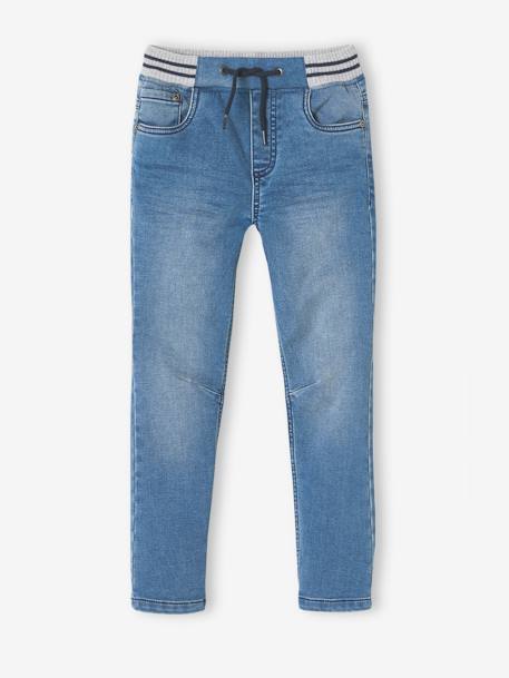 Garçon-Pantalon-Jean droit en molleton effet denim  facile à enfiler garçon