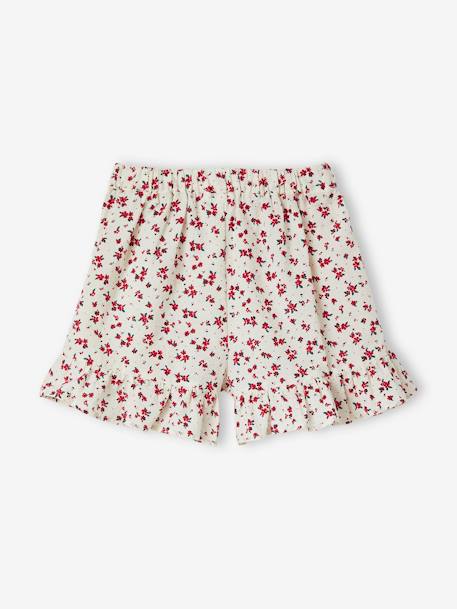 Jupe short fille écru+framboise+vert 2 - vertbaudet enfant 