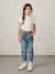 Jean style paperbag et sa ceinture fleurie fille denim brut+denim gris+stone 10 - vertbaudet enfant 